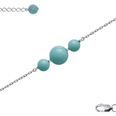 Купить оптом браслет из серебра с амазонитами 4340376161-19 от Krasnoe