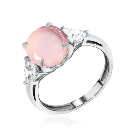 Купить оптом кольцо из серебра с кварцем и фианитами 1340100998-30 от Krasnoe