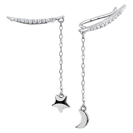 Купить оптом серьги из серебра с фианитами 2340204903л-11 от Krasnoe