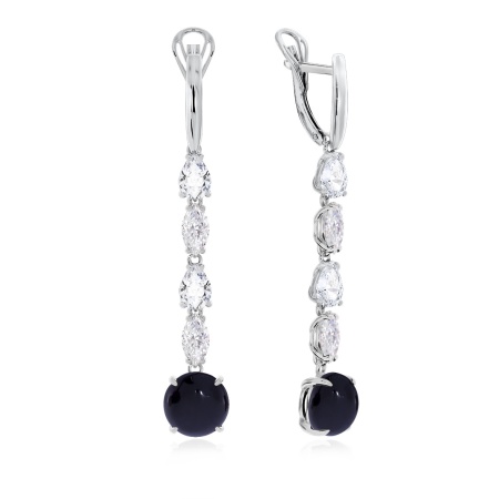 Купить оптом серьги из серебра с агатами и фианитами 2340391205-1-20 от Krasnoe