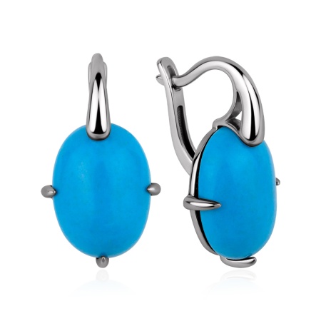 Купить оптом серьги из серебра с бирюзой 2340Б26487 от Krasnoe