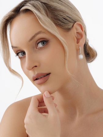 Купить оптом серьги из серебра с жемчугами 2340240821 от Krasnoe