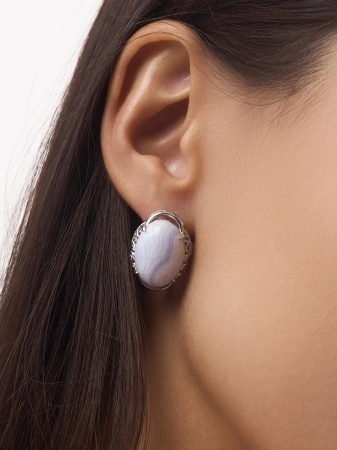 Купить оптом серьги из серебра с агатами 2340390968-84 от Krasnoe