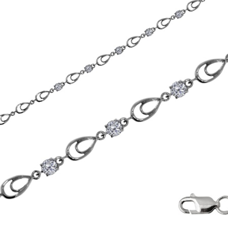 Купить оптом браслет из серебра с фианитами 3207043640-18 от Krasnoe