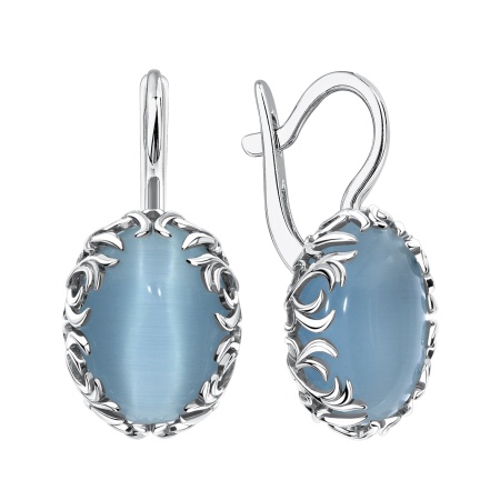 Купить оптом серьги из серебра с имитацией кошачьего глаза 2340265709-70 от Krasnoe