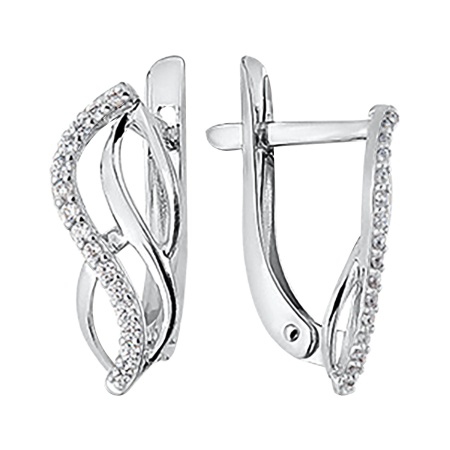 Купить оптом серьги из серебра с фианитом 3207014272л от Krasnoe