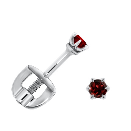 Купить оптом пусеты из серебра с гранатами П340150220 от Krasnoe