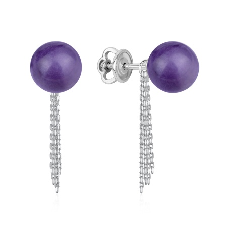 Купить оптом пусеты из серебра с чароитами 2340464330-9 от Krasnoe