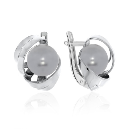 Купить оптом серьги из серебра с жемчугами 2340050845-21 от Krasnoe