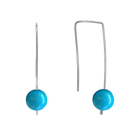 Купить оптом серьги из серебра с бирюзой 2340271064 от Krasnoe