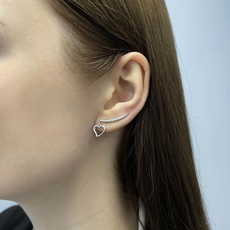 Купить оптом серьги из серебра с фианитами 2340204903л-6 от Krasnoe