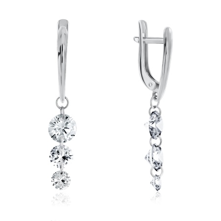 Купить оптом серьги из серебра с фианитами 2340200617 от Krasnoe