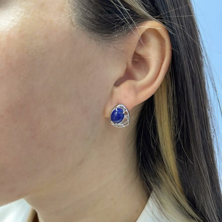 Купить оптом серьги из серебра с лазуритами 2340470988 от Krasnoe