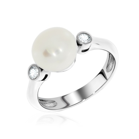 Оптом кольцо из серебра с жемчугом и фианитами 1340050834 цена от Krasnoe Купить оптом кольцо из серебра с жемчугом и фианитами 1340050834 от Krasnoe