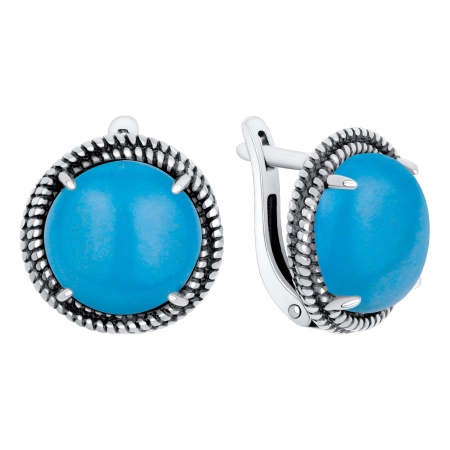 Купить оптом серьги из серебра с бирюзой 2310Б25747 от Krasnoe