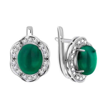 Купить оптом серьги из серебра с агатами и фианитами 2340390141-60 от Krasnoe