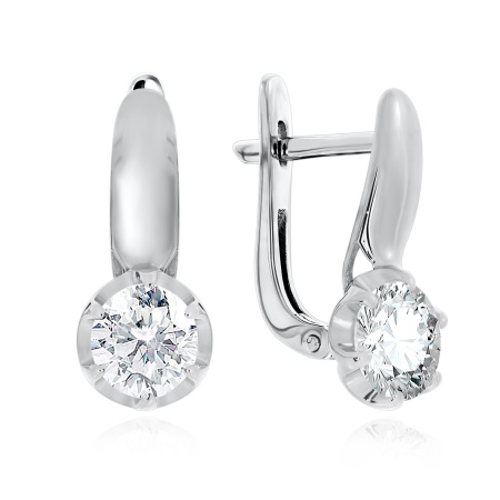 Купить оптом серьги из серебра с фианитами 2340200481 от Krasnoe