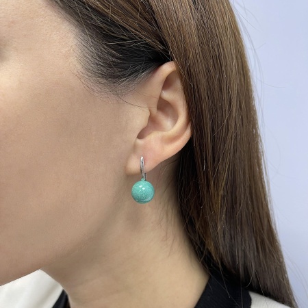 Купить оптом серьги из серебра с бирюзой 2340311557-1 от Krasnoe