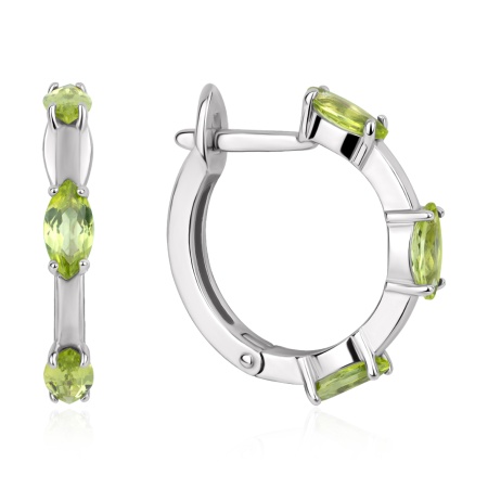 Купить оптом серьги из серебра с хризолитами 2340135554 от Krasnoe