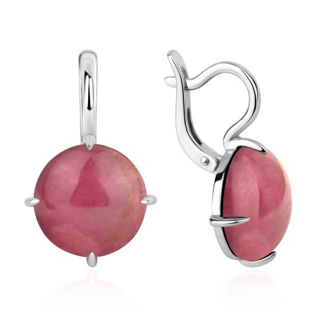 Купить оптом серьги из серебра с родонитами 2340456366 от Krasnoe