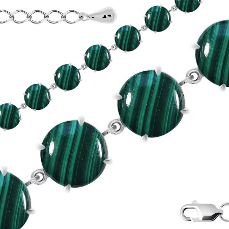 Купить оптом браслет из серебра с малахитами 4340382301-18 от Krasnoe