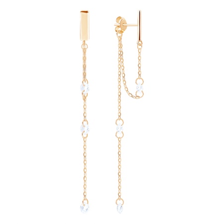 Купить оптом пусеты из серебра с фианитами 2320204780 от Krasnoe