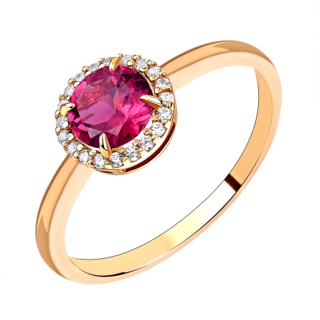 Купить оптом кольцо из серебра с турмалином и фианитами 1320081972л от Krasnoe