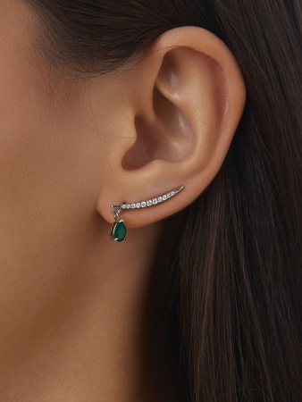 Купить оптом серьги из серебра с агатами и фианитами 2340394903л-60 от Krasnoe