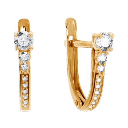 Купить оптом серьги из серебра с фианитами 2320200217 от Krasnoe