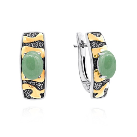 Купить оптом серьги из серебра с нефритами 2317351758 от Krasnoe