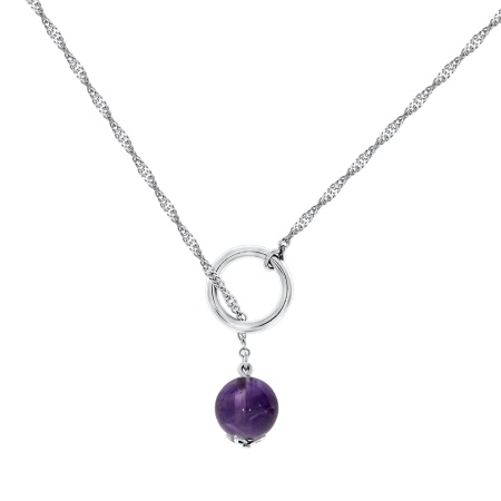 Купить оптом колье из серебра с аметистом 8340061483-65 от Krasnoe