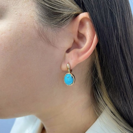 Купить оптом серьги из серебра с бирюзой 2320311838 от Krasnoe