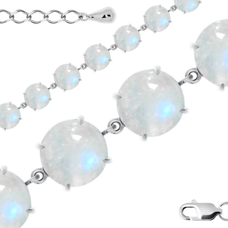 Купить оптом браслет из серебра с лунным камнем 4340932301-18 от Krasnoe