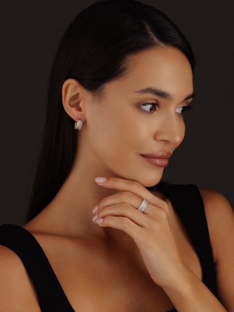 Купить оптом пусеты из серебра без вставок 2340405404 от Krasnoe