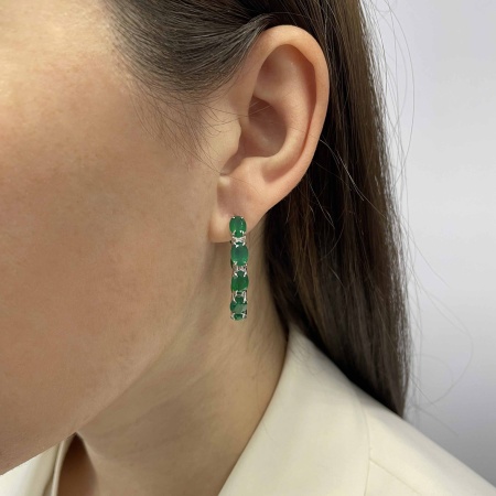 Купить оптом серьги из серебра с агатами 2340391183-60 от Krasnoe