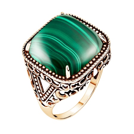 Купить оптом кольцо из серебра с малахитом 1320385157 от Krasnoe