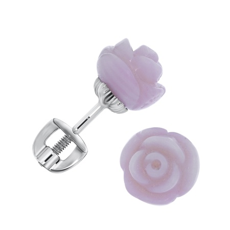 Купить оптом пусеты из серебра с кораллами П340281280 от Krasnoe