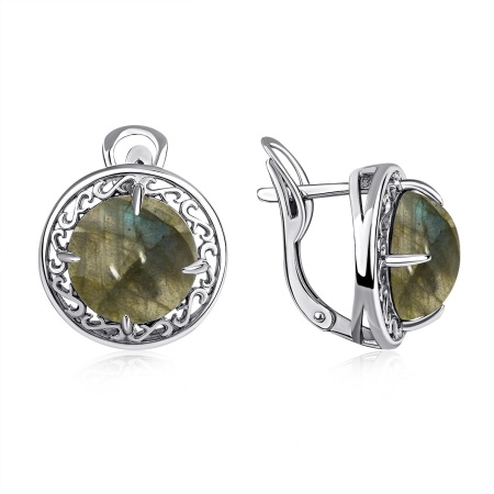 Купить оптом серьги из серебра с лабрадоритами 2340Л01942 от Krasnoe