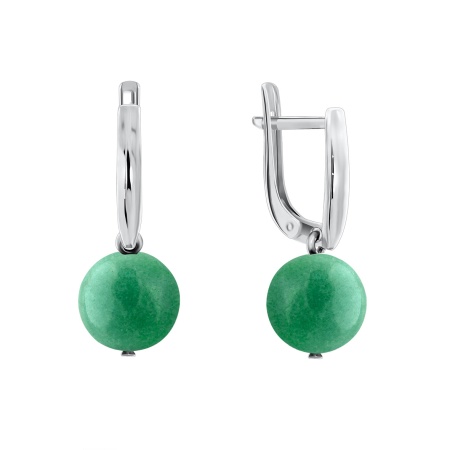 Купить оптом серьги из серебра с авантюринами 2340360307-3-1-60 от Krasnoe