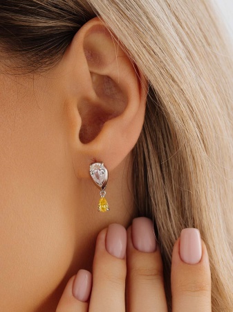 Купить оптом серьги из серебра с фианитами 2340205885-50 от Krasnoe