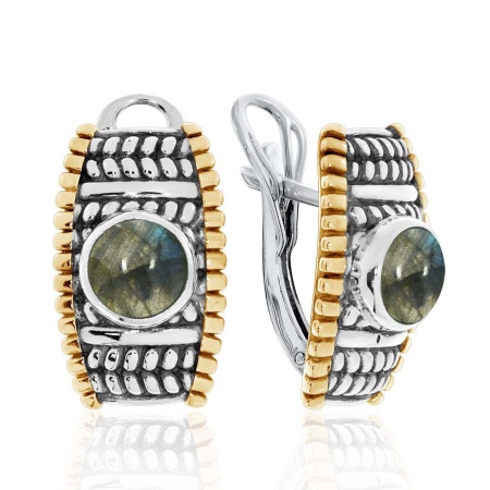 Купить оптом серьги из серебра с лабрадоритами 2317Л01755 от Krasnoe