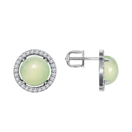 Купить оптом пусеты из серебра с халцедонами и фианитами 2340602055-69 от Krasnoe