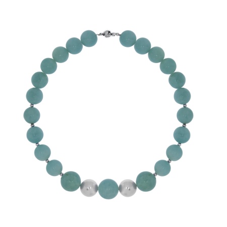 Купить оптом браслет из серебра с жемчугами и амазонитами 4340376103-19 от Krasnoe