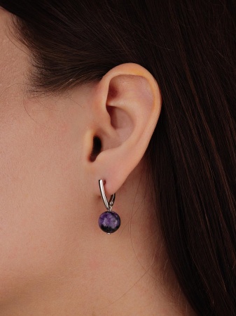 Купить оптом серьги из серебра с чароитами 2340460307-3 от Krasnoe