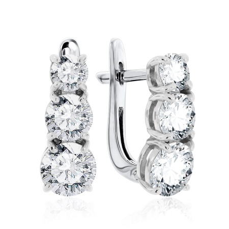 Купить оптом серьги из серебра с фианитами 2340201320 от Krasnoe