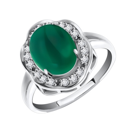 Купить оптом кольцо из серебра с агатами и фианитами 1340390141-60 от Krasnoe