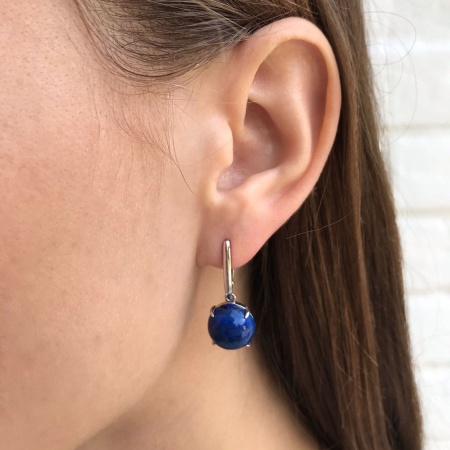 Купить оптом серьги из серебра с лазуритами 2340472311 от Krasnoe