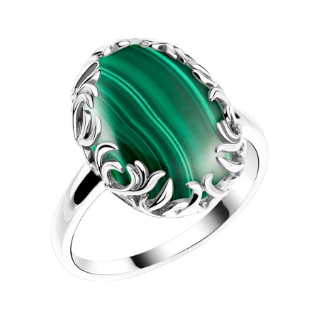 Купить оптом кольцо из серебра с малахитом 1340385709 от Krasnoe