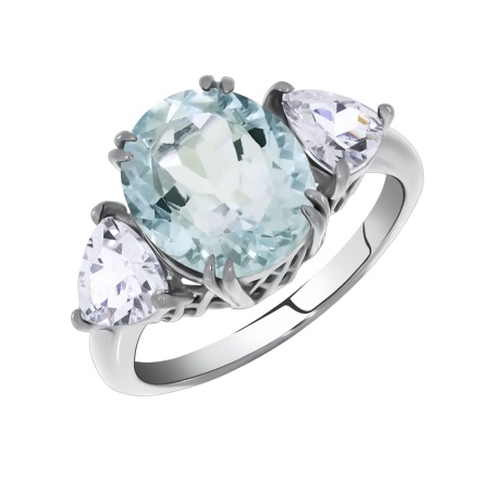 Купить оптом кольцо из серебра с кристалл ювелирныйом и фианитами 1340290223-79 от Krasnoe