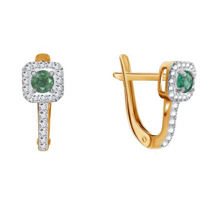 Купить оптом серьги из серебра с бериллами и фианитами 2329190213 от Krasnoe